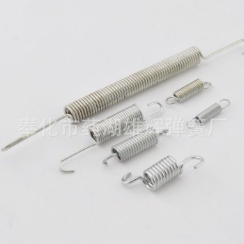 廠家現(xiàn)貨供應(yīng)碳素彈簧鋼絲拉伸彈簧 鍍鋅拉鉤圓柱彈簧 雙鉤拉簧